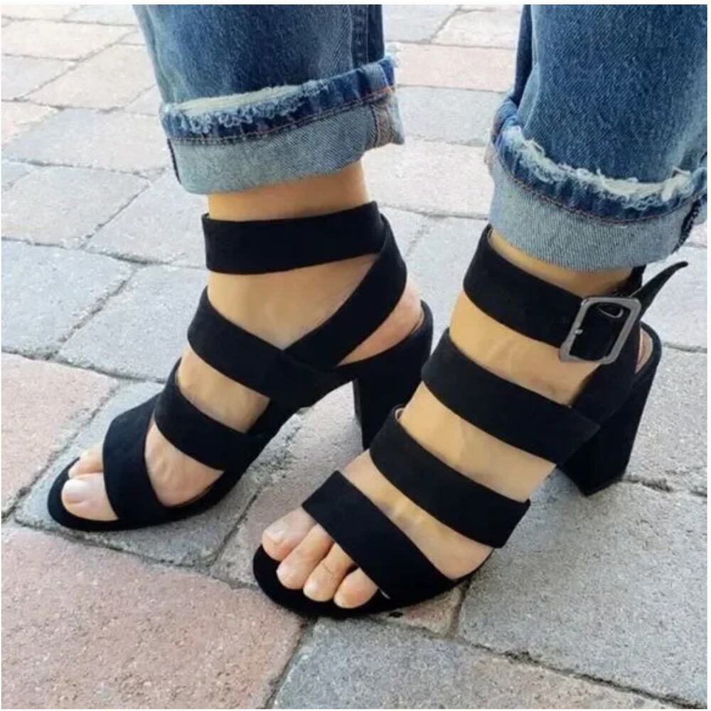 NWOT! VIONIC Blaire Heeled Black Suede Sandal - Size 10